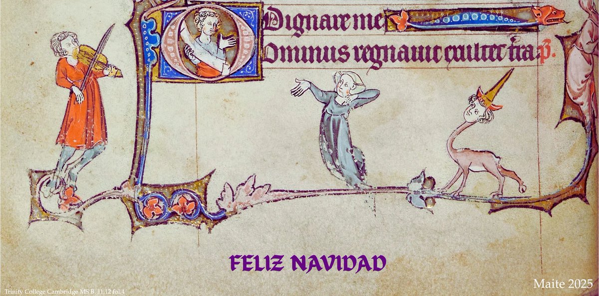 #feliznavidad🎄 

🔖DOMINUS REGNAVIT, EXSULTET TERRA 
 (Vulgata Latina, Salmo 96).

📸 Trinity College Cambridge MS B. 11.12, fol.4.
