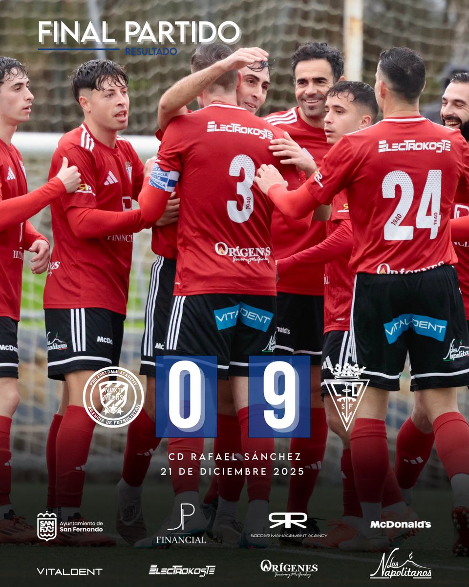 ✅ ¡FINAAAAL! ¡DUODÉCIMA VICTORIA DEL CLUB DEPORTIVO! 

🦁 ¡PLENO DE PUNTOS EN LA PRIMERA VUELTA!

0️⃣ Nextstars
9️⃣ #CDSanFernando1940