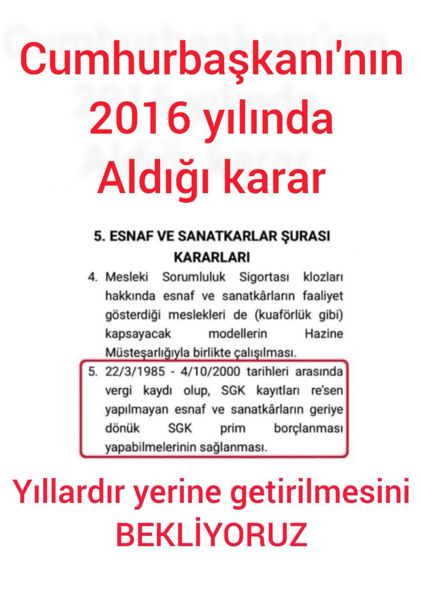 <a href="/eczserkansari/">Serkan Sarı 🇹🇷</a> ➡️ #1982_2008Arası
➡️ KANDIRILDIK!
➡️ Söz verildi, tutulmadı!
➡️ Unutulduk!
➡️ Hak gaspına uğradık!
❌ #Bağkur1479_24_25_26 #Anayasa10_60 çiğnendi
➡️ Emeklilik ve sağlık hakkımızı istiyoruz!
#BağkurTescilMağdurları

<a href="/OsmanMesten16/">Osman Mesten</a>
<a href="/OSMANSAGLAM70/">Osman Sağlam 🇹🇷</a>
<a href="/avosmanzabun/">Av.Osman Zabun</a>
<a href="/AvOzlemZengin/">Av. Özlem Zengin 🇹🇷</a>