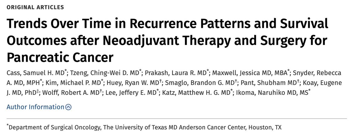 Gio_Marchegiani's tweet photo. 🌈 The good news we were all waiting for...

💪 Recurrence patterns and survival of pancreas cancer in the neoadjuvant era: significant improvements

🫂 2 decades / 700 pts 🇺🇸
📈 Overall survival from 30 to 50 months
💉 Multimodal regimen revolution!

https://t.co/UdbyPmlpRH https://t.co/eOzynLgyc1