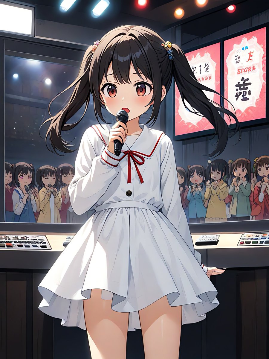 カラオケで唄う小学生！
#AIイラスト︎ #AIart #女子小学生 #カラオケ