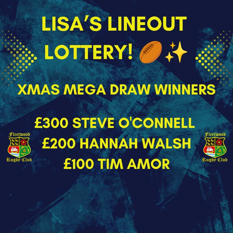 Lisa's Lineout Lottery - Xmas Mega Draw Results! #Pitchero
fleetwoodrugby.com/news/lisas-lin…