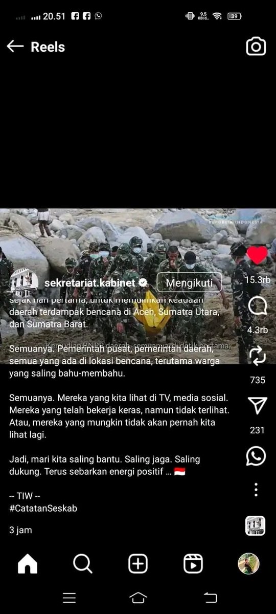 wa_jubi's tweet photo. Pemerintah menggerakkan semua Sumberdaya dan bersama masyarakat ber gotong royong melakukan penanganan  bencana
#PrabowoBerjuangDemiRakyat
#PemerintahTNIPolriKompakTanganiBencana
#PendampingDesaPeduliBencana

@prabowo
@YandriSusanto
@ArizaPatria
@KerjaSeskabRI https://t.co/3JZ7pdWqHm