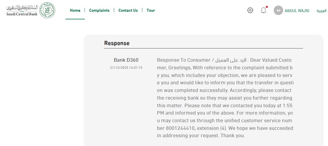 asmawz's tweet photo. @SAMAcares @SNBCares @D360bank @SAMAcares  @SNBCares @snbalahli  please check the response from D360 bank https://t.co/uiWfUBOSwW