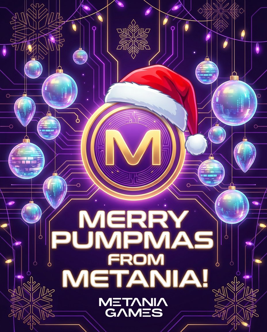 🎅 Santa just staked his $METANIA. 
🎄 Wishing everyone a Merry Pumpmas! 
May your balloons stay unpopped this season. 💜 
#Metania #Pumpmas #CryptoChristmas