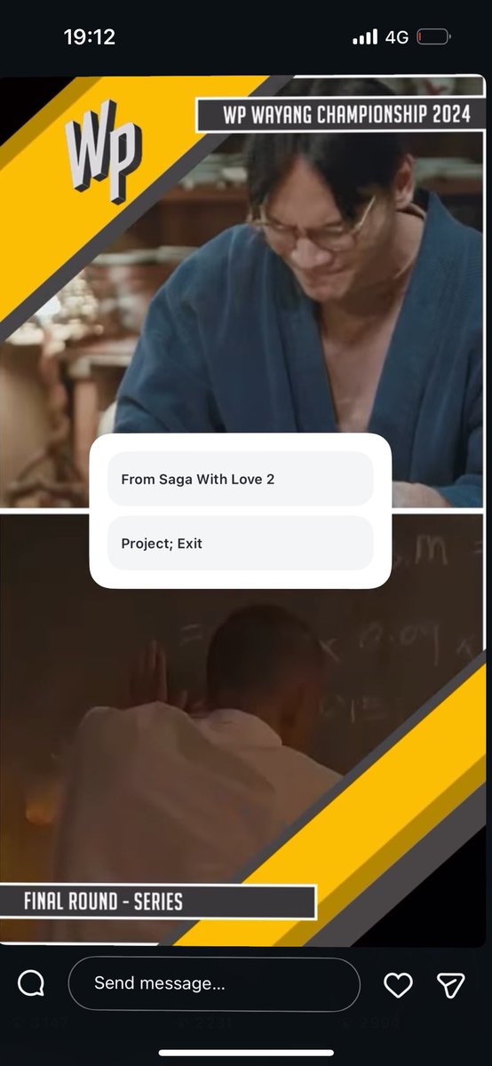 PENGUMUMAN!
Undian peringkat akhir WPWC2024 dah bermula!

Kategori Movie:
Kahar: Kapla High Council vs Sheriff: Narko Integriti

Kategori Series:
From Saga With Love 2 vs Project: Exit

Undian dibuka 24 jam sahaja! Jom undi sekarang di instagram stories wayangpeople!

#WPWC2024