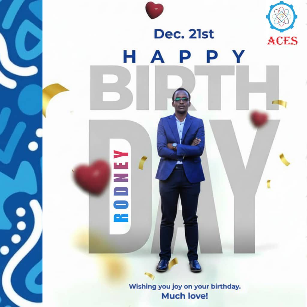 *🎉 Happy Birthday, Mr. Kaguma Rodney! ✨* 

We celebrate a dedicated and inspiring Project Coordinator at ACES, also served as the ACES Treasurer on the 11th Cabinet Executive 2024/25. 

🌟 Wishing you a year filled with *success, good health, and exciting new opportunities.*