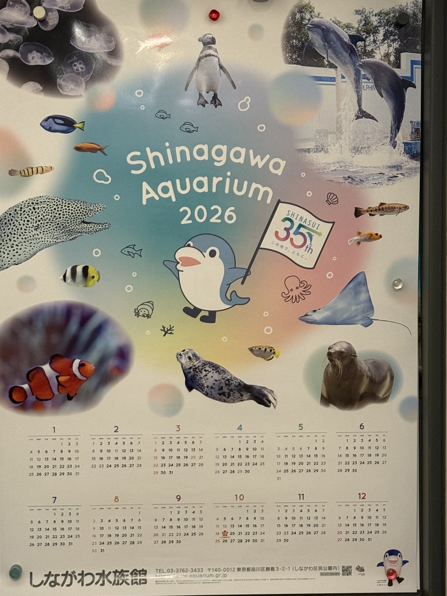 ドアにポスターカレンダーを重ねて貼ってるのでちょっと早いけど来年のカレンダーに更新しました📅