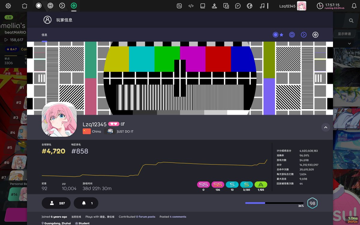 blockripper's tweet photo. osu!mania 10000pp https://t.co/zyyLf4C4Tg