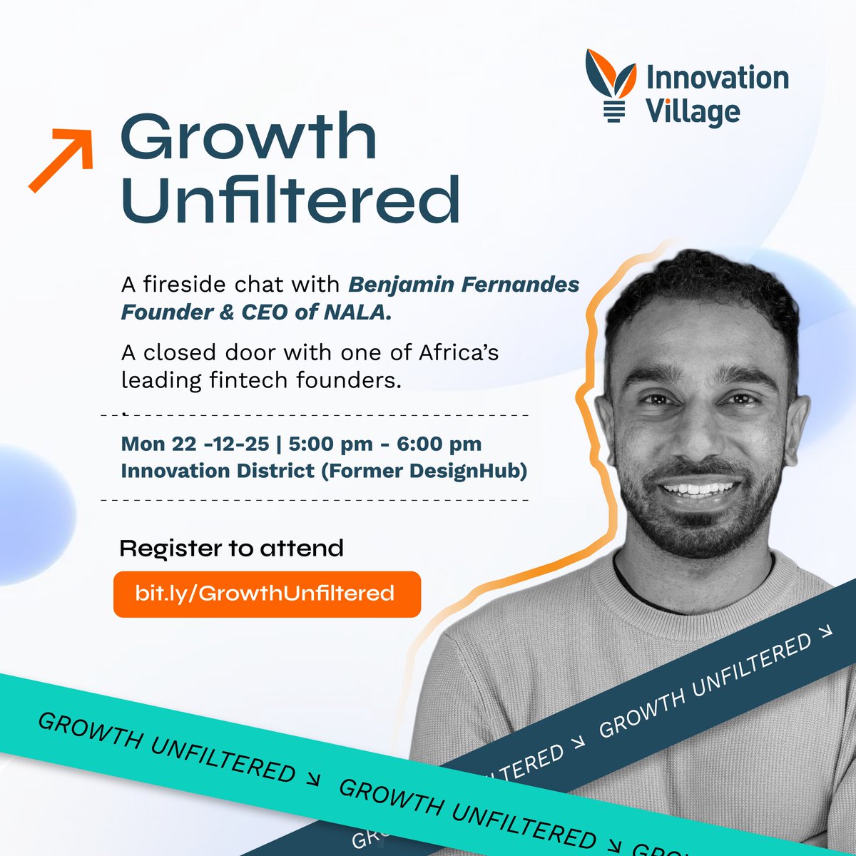 Growth Unfiltered | Fireside Chat

Join us Mon, 22 Dec, for a closed-door chat with @BenjaminFernandes, Founder &amp; CEO of <a href="/NALAmoney/">NALA</a> 
📍 Happening at Innovation District
⏰ Time: 5–6 PM

Limited seats for founders. 
Register: bit.ly/GrowthUnfilter…