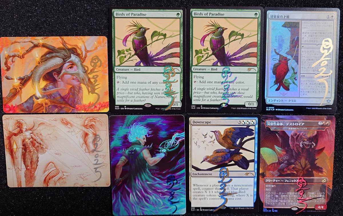 最後も東京MTG様<a href="/TokyoMTG/">東京MTG - TokyoMTG.com</a>で開催されたArtist MeetupにてOvidio Cartagena様<a href="/ovidiocartagena/">Ovidio Cartagena</a>にサインと完全生命体、デストロイアのアーティストプルーフへスケッチをしていただきました✒️
前のイベントは行けずデストロイアAPは諦めてたから依頼出来て良かった💯
#artistmeetupmtg
#Artistproof
#MTG
