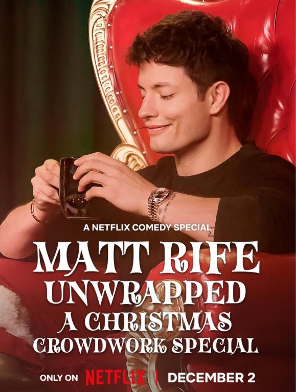 Hun_derrated's tweet image. Matt Rife’s Christmas comedy special, Unwrapped, is now on @Netflix, as he tries to discover other people’s traditions that he can bring into his own family #hunderrated
