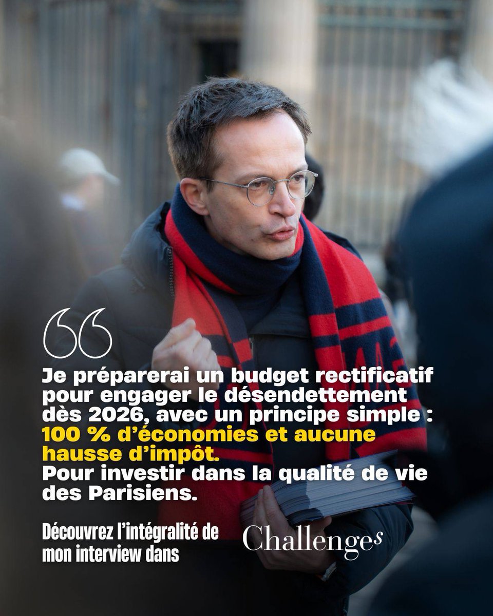 🛡 Aucune augmentation d'impôt : la hausse programmée en 2027 de la cotisation foncière des entreprises sera annulée et il n'y aura aucune autre hausse pour les Parisiens comme pour les entreprises.

A lire ⤵️

challenges.fr/politique/pier…