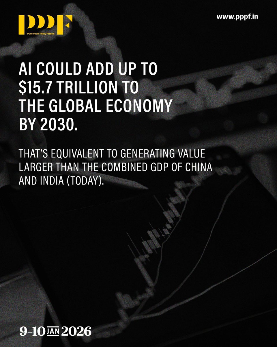 PunePPF's tweet photo. AI may generate economic value at an unprecedented scale.
What matters next is how thoughtfully we design the systems around it.

At PPPF, we bring stakeholders together to think this through.
#PPPF2026 #AIAndPolicy #ThinkingCities https://t.co/BlAOdMeJD7