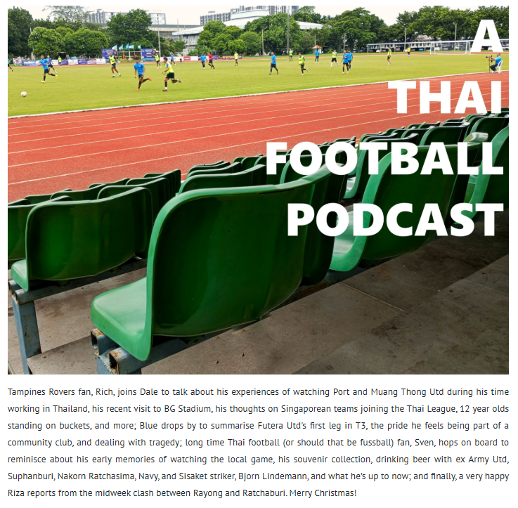 A Thai Football Podcast
116: When Saturnalia Comes
Our brand new episode is available now. Listen here dalefarrington.podbean.com/e/116-when-sat…
Thanks to Rich, Sven, <a href="/Bluclaat/">Bluclaat</a> &amp; <a href="/rizafahdli/">☝️#Footballisme</a> 

Details below