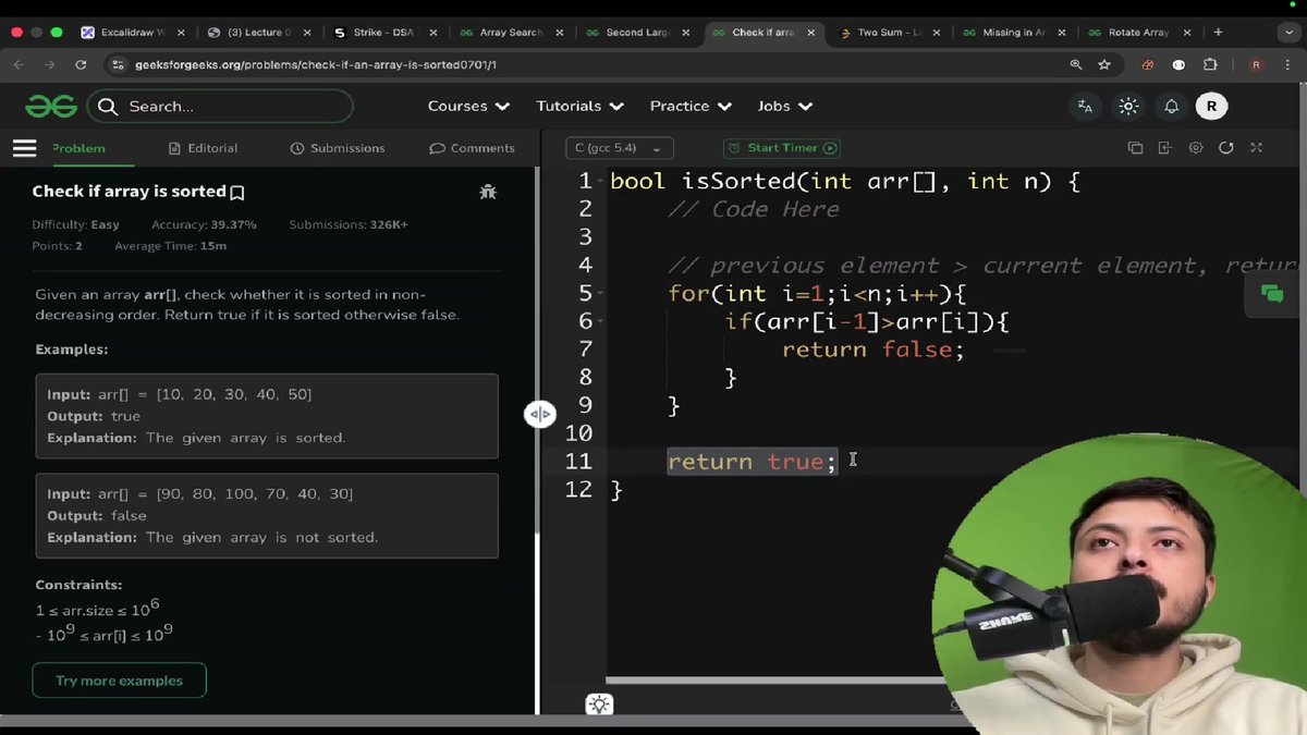 ____SHASHI___'s tweet image. DSA Journey – Day 8 Completed!
Today I completed my 8th DSA lecture in C++ with @CoderArmy  under the mentorship of @rohit_negi9 sir.
A solid practice-focused session!

✔️What I Worked On Today:

• Solving problems on Arrays

#Strike #CoderArmy #DSA #Rohitnegi #Consistency #C++