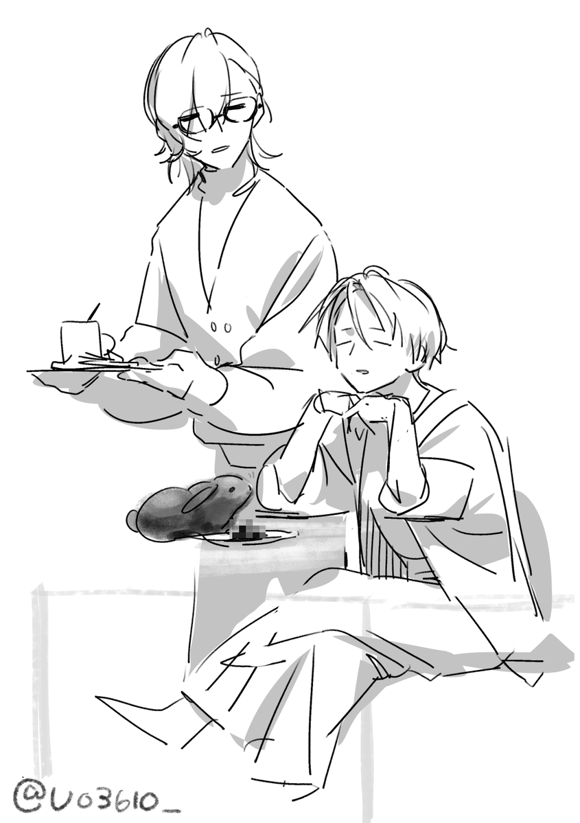 神来月師走さん(#喫茶春夏秋冬の来客ノート)(とざっくりとしたあじさいくん)のファンアートです