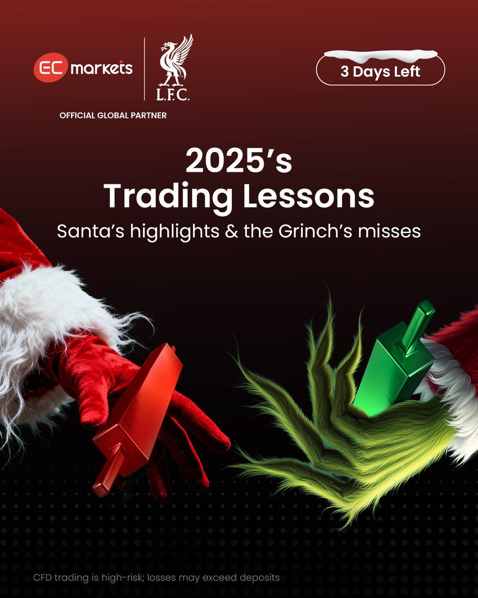 Day 4 of #ECMarketsChristmas 🎁📚

Top #TradingLessons from 2025:

📈 #Forex: Timing > conviction
🏦 Macro: Central banks stayed in control
🧭 Assets: Discipline paid at high valuations
⚡ Volatility: Calm ≠ safe

👉 brnw.ch/21wYx6L