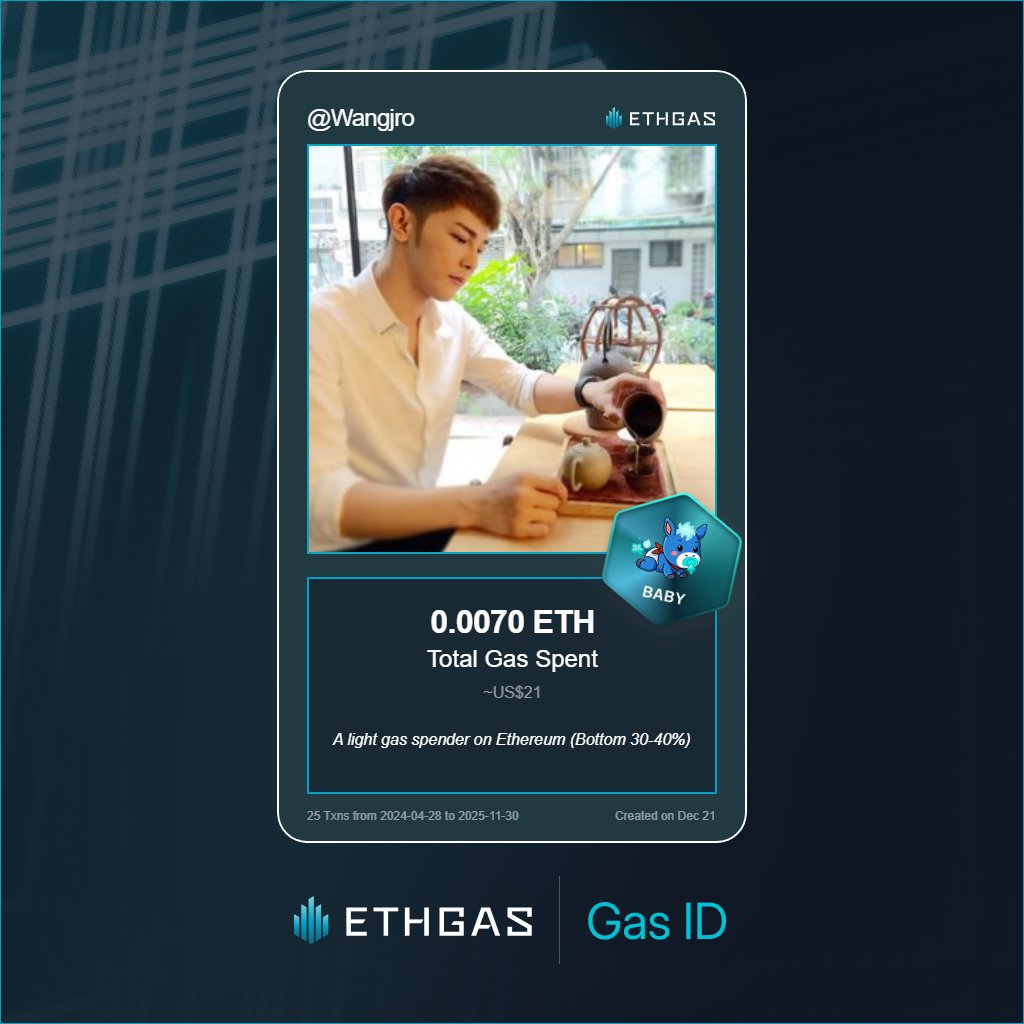 Wangjro's tweet photo. Discovered my Gas ID via ETHGas - turning my gas spend into rewards 🫘

As a Baby Jack, I've spent 0.007 ETH on gas but earned 2 Beans back.

Get your Gas ID and Beans here: https://t.co/Mf1j6qv3o9 https://t.co/4LiwRfQ8b2