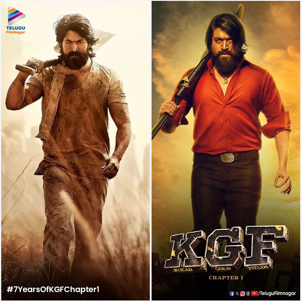 telugufilmnagar's tweet photo. Salaam 𝙍𝙤𝙘𝙠𝙮 𝘽𝙝𝙖𝙞 ❤️🔥
It's been 7️⃣ years since we witnessed Rocking Star #Yash and Director #PrashanthNeel's sensational path-breaking periodic action drama #KGFChapter1 that redefined the meaning of MASS!! 💥
#7YearsOfKGFChapter1
@TheNameIsYash @SrinidhiShetty7 @RaviBasrur @hombalefilms #OnThisDay #TeluguFilmNagar