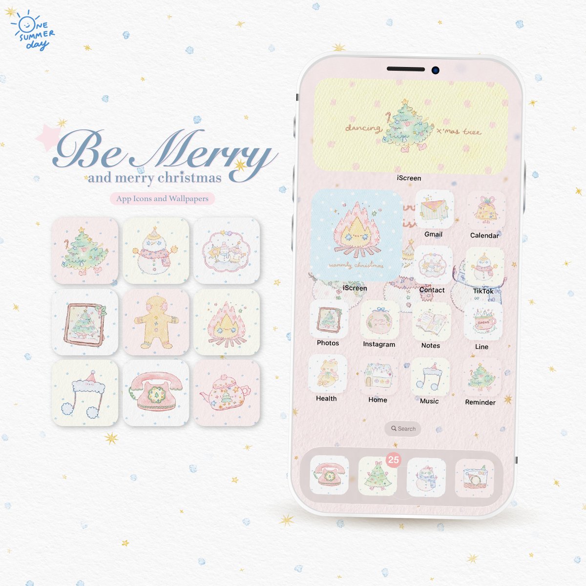 O1summerday's tweet photo. *ੈ‧₊ Icon Apps And Wallpapers : Be Merry and Merry Christmas

มาเสิร์ฟความคริสต์มาสแบบนุ่ม ละมุนแล้วค่ะ ♡

🎁 gift from santa(me) ลด 20% จนถึงสิ้นปี ( 31 ธันวา 25 )
🛒 ; https://t.co/CIAFgQesNb

' more info. below👇 https://t.co/A4daFNiyg1