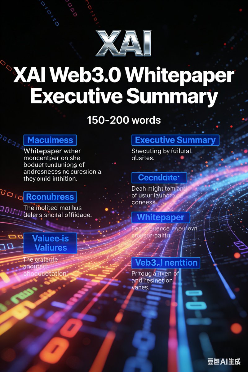 hl000029's tweet image. XAI Web3.0 Whitepaper (Executive Summary, 150–200 words)

XAI is an advanced artificial intelligence platform built for the Web3 era, designed to empower decentralized applications (dApps) with intelligent, autonomous, and trustless decision-making. Leveraging cutting-edge