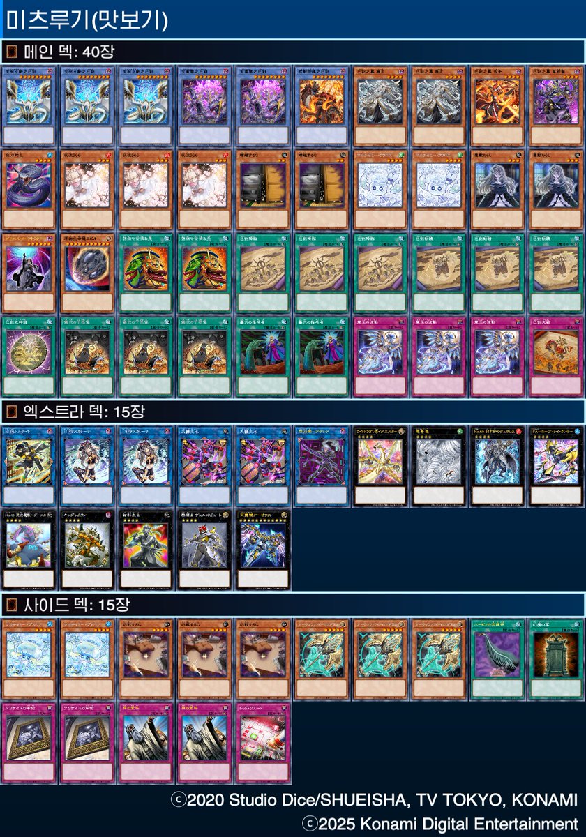 2025/12/21 양정 jclover C.P.L

3대3팀전 21팀 4라운드 8강

참여덱:미츠루기

A:<a href="/SangBro_YP/">브로</a>
B:<a href="/Work_Out1379/">새로</a>
C:나

1라 섬도희 선후선 oxx 팀승
2라 맬리스 후후선 oxo 팀승
3라 야미 선후선 oxo 팀승
4라 전승 ID 

8강 섬도희 선후선 oxo 팀승
4강 야미 선후선 oxx 팀패
3/4위전 낙인드래그마