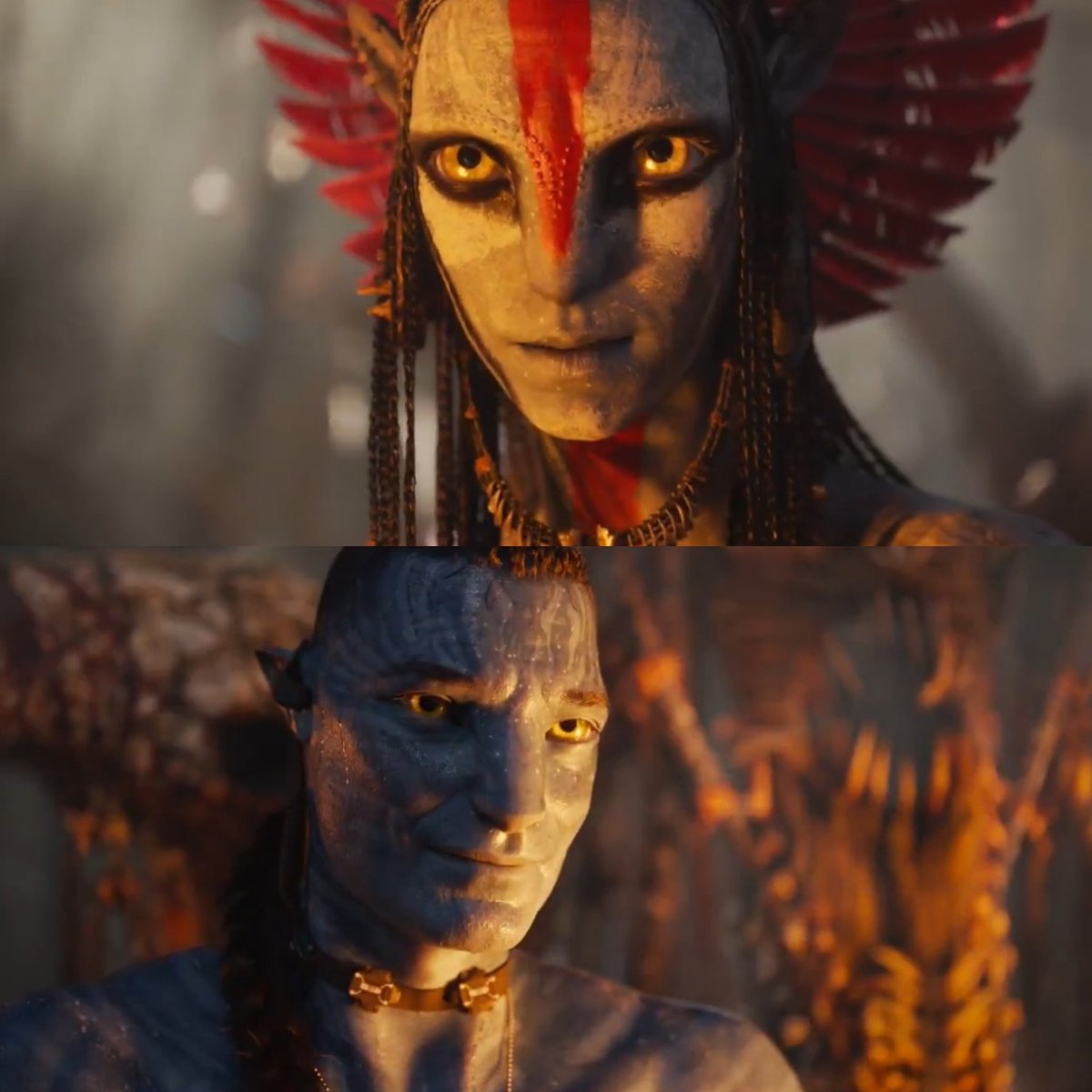 FilmUpdates's tweet photo. James Cameron says his editing team wanted to trim the tent scene with Varang and Quaritch in half when ‘AVATAR: FIRE &amp; ASH’ was being cut:

“I said: ‘Guys, you’re about to become unemployed — put it back, every line.'”

(https://t.co/jqhbkO8k0a) https://t.co/sfVdRyg5zY