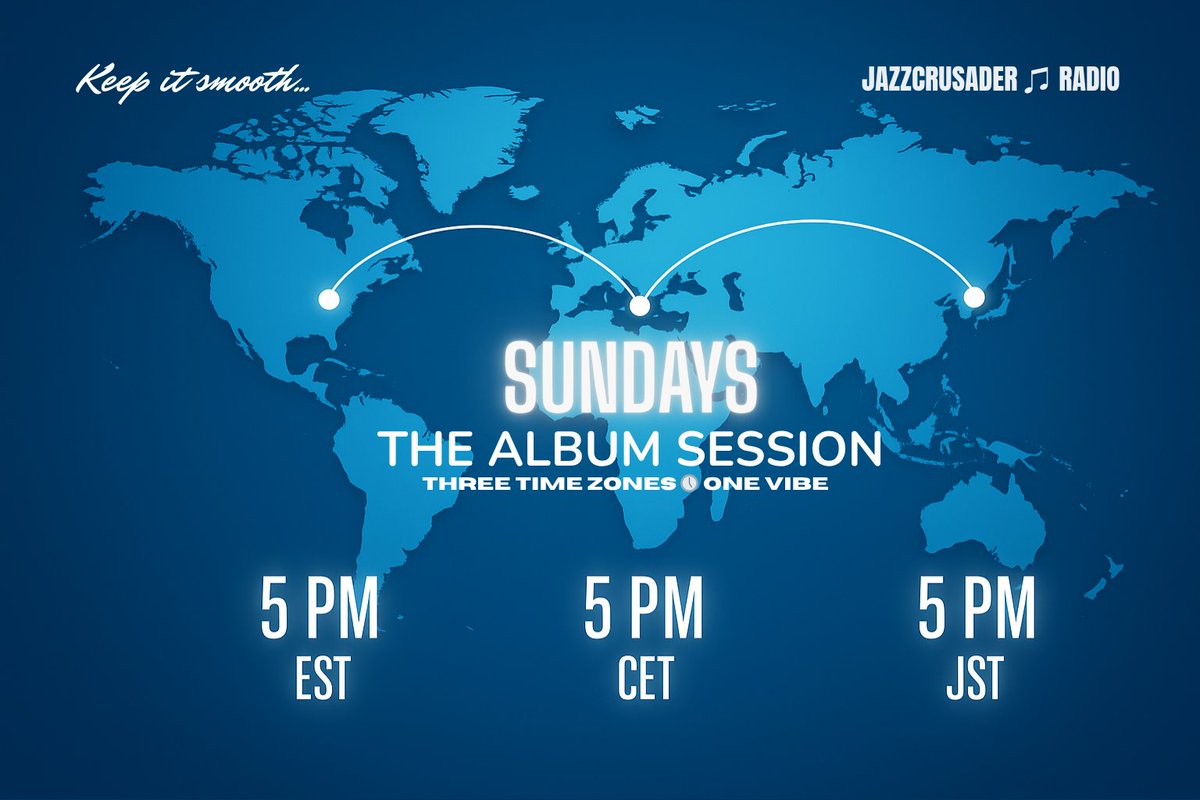 THE ALBUM SESSION

Tune in every Sunday for an hour of pure album magic — plus exclusive bonus tracks...

🕔 Sundays • 5 PM – 6 PM (CET | EST | JST)
New Drops. Timeless Rewinds. Full Albums.

📻 laut.fm/jazzcrusader
Three Time Zones ∙ One Vibe