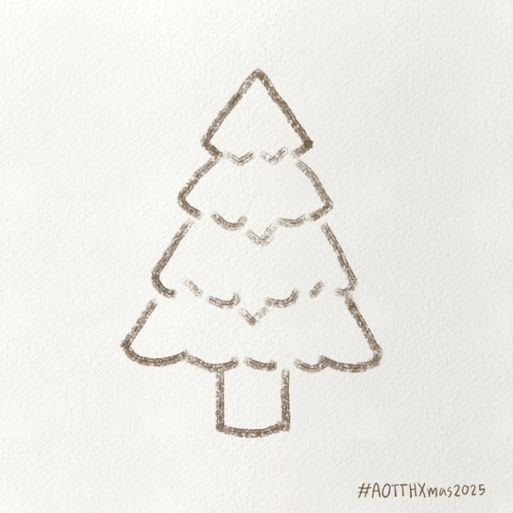 ต้นสนขนาดกลางตั้งอยู่ไม่ห่างจากกองไฟมากนัก ในตอนนี้มันมีเพียงใบสีเขียวสด รอการประดับตกแต่งจากผู้คนที่แวะเวียนมา

(กติกา : เซฟภาพนี้เพื่อนำไปลงสีหรือตกแต่งได้ตามใจชอบ และโควททวิตนี้เพื่ออวดฝีมือของคุณให้กับผู้บัญชาการดู)

#AOTTHXmas2025