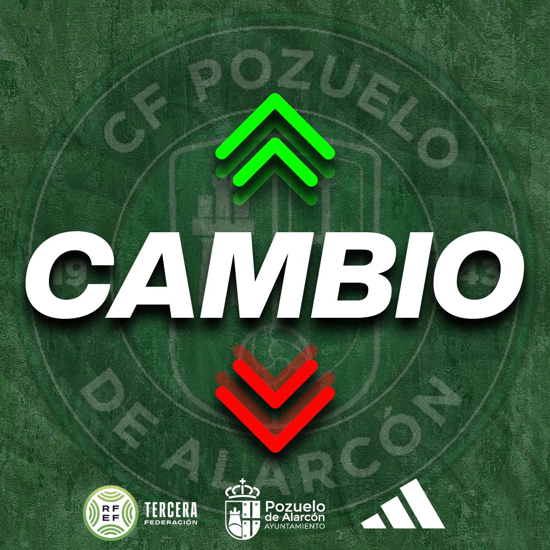 ⏰ 80' I <a href="/CDMostoles/">CD Móstoles URJC</a> 1️⃣ - 1️⃣ <a href="/Cfpozuelo/">CF Pozuelo</a>

🔄 Cambio en el Pozuelo

⬇️ Salen Jorge y Pacheco
⬆️ Entran Christian y Rodri

🟢⚪ #FamiliaVerde #DueñosDeUnaPasion