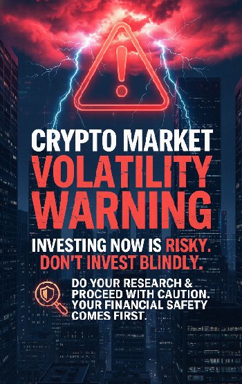 kmemadshah's tweet photo. There is a lot of volatility in the crypto market, investing right now is risky. So I'm warning everyone - don't invest blindly, do your research and proceed with caution. Your financial safety comes first. #CryptoAlert #InvestSmart #RiskWarning #FollowMe #Binance https://t.co/s6ycLUvrrb