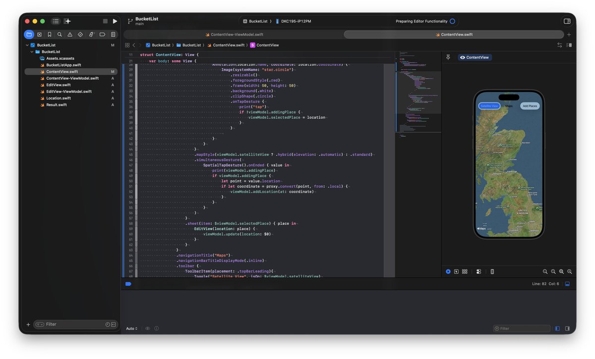 dkc195's tweet image. 🎉 I just finished Day 73 of the #100DaysOfSwiftUI at hackingwithswift.com/100/swiftui/73 via @twostraws 

Completed Project 14: Bucket List

GitHub: github.com/DKC195/DKC-App…

#Apple #iOS #SwiftUI