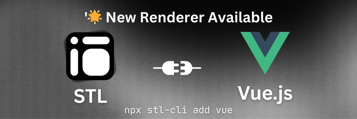 yrjdev's tweet image. 🚀 STL now supports Vue 3

After many requests, the Vue renderer is finally live.
- Same STL core
- High-performance, reactive tables
- Full source code, no black boxes

Add it with:
 npx stl-cli add vue
More frameworks coming soon
#VueJS #OpenSource #Frontend #JavaScript #STL