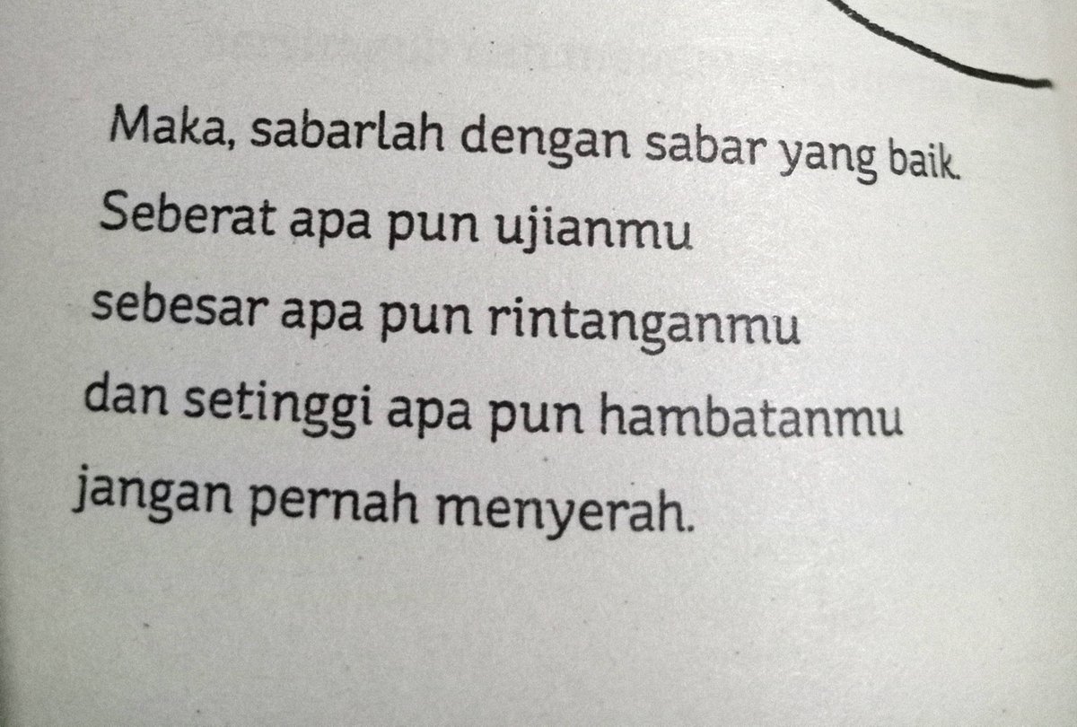 readerfess's tweet image. 📘 Malem guys!
Daripada galauin besok senin... Ada gak nih kutipan buku yang menurut kalian kurang cocok di kalian? Kalau ada, coba tulisin/fotoin dong! Terus ceritain alasan kenapa kalian kurang cocok sama kutipan itu.

I'll go first.
The reason : Easier said than done. 🙂