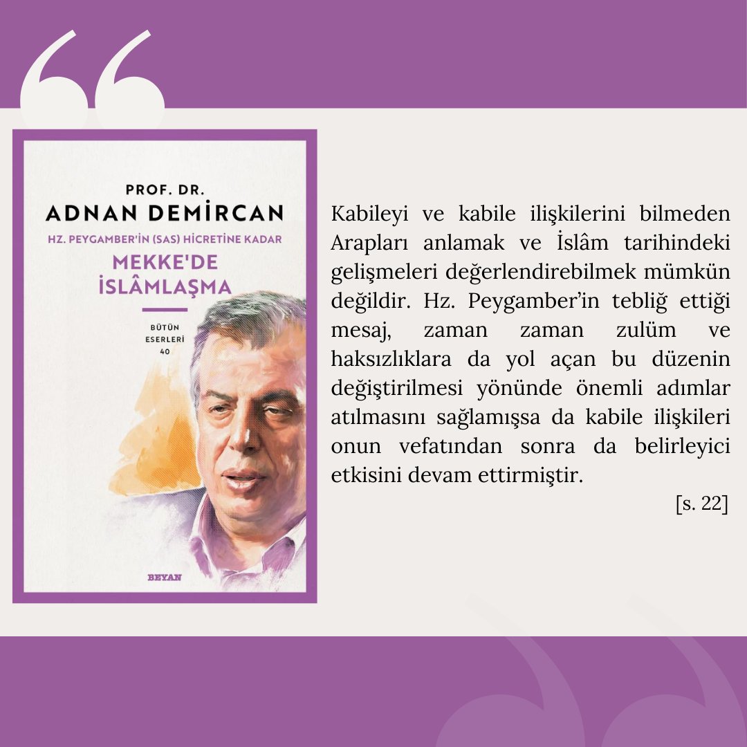 İslâm Tarihini Anlamada Temel Unsurlardan Biri: Kabile
<a href="/beyanyayinlari/">Beyan Yayınları</a> 
<a href="/AdnnDmrcn/">Adnan Demircan</a>