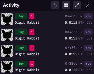 Sadly I missed the <a href="/digitrabbits/">Digit Rabbits 🐰</a> mint on Friday, but hey let's take a gamble and see what's behind these cute silhouettes soon! FAFO!