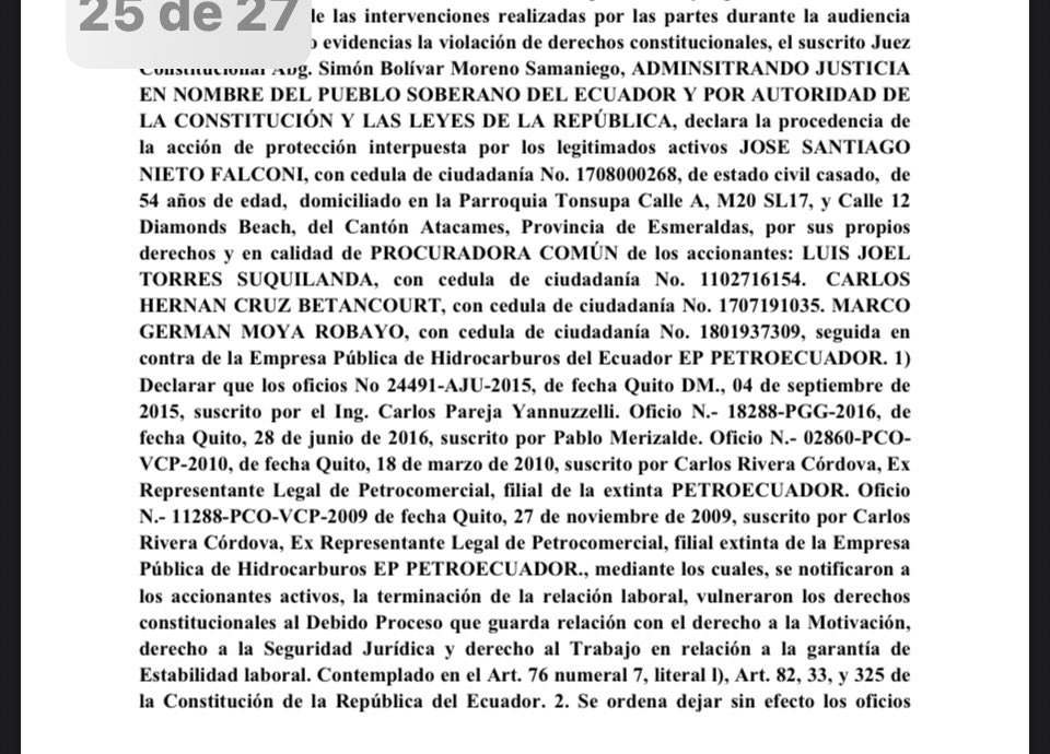 Drwandradee's tweet image. 🚨FE$TÍN EN PETROECUADOR|Con la venia del Consejo de la Judicatura presidido por MARIO GODOY, al no cumplir una sentencia de la Corte Constitucional que le dispuso al @CJudicaturaEc iniciar procesos disciplinarios e incluso ser procesados por PREVARICATO, unos jueces de…