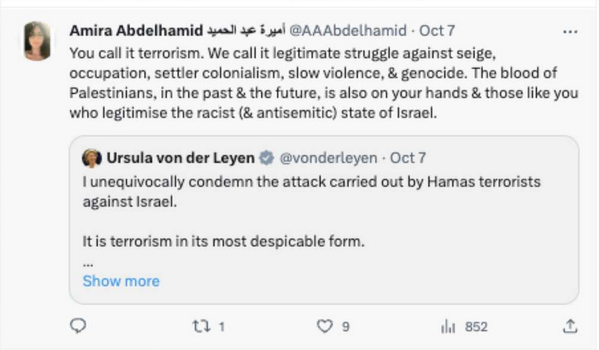 [Bitte mit der Stimme von Armin Maiwald lesen]
 
Das ist Francesca.
Manche sagen, Francesca sei antiisraelisch oder sogar Antisemitin. Dabei ist sie Sonderberichterstatterin für die besetzten Gebiete Palästinas der UN. Wofür sie nicht einmal bezahlt wird.
Klingt komisch, ist aber