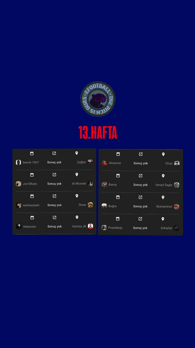 Wysn Lig 

13.HAFTA