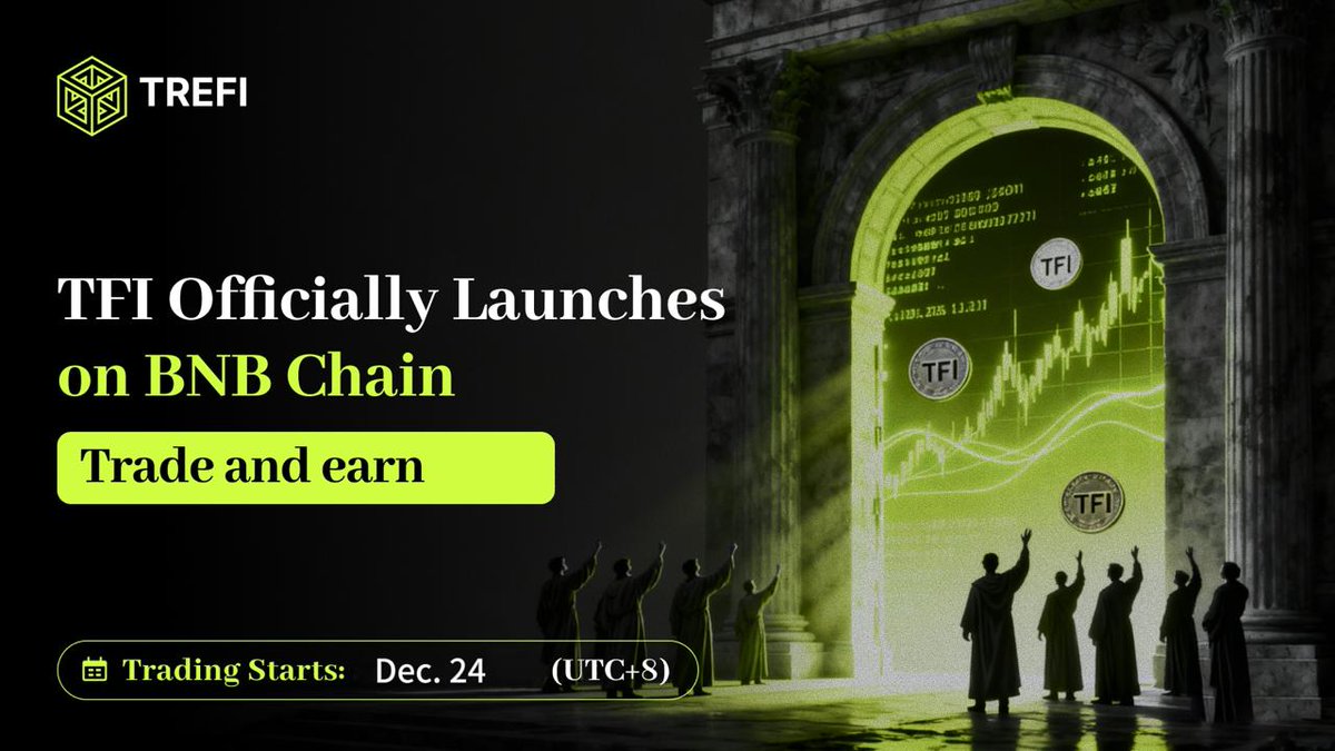 TreFiProtocol's tweet image. 🚀 Official Announcement

The #TreFi protocol testnet will officially go live on December 24, 2025.

This testnet release will simultaneously activate the TFI/USDT trading pair, the bond subscription mechanism, and the dual-turbine module.
Liquidity will be injected in phases to…