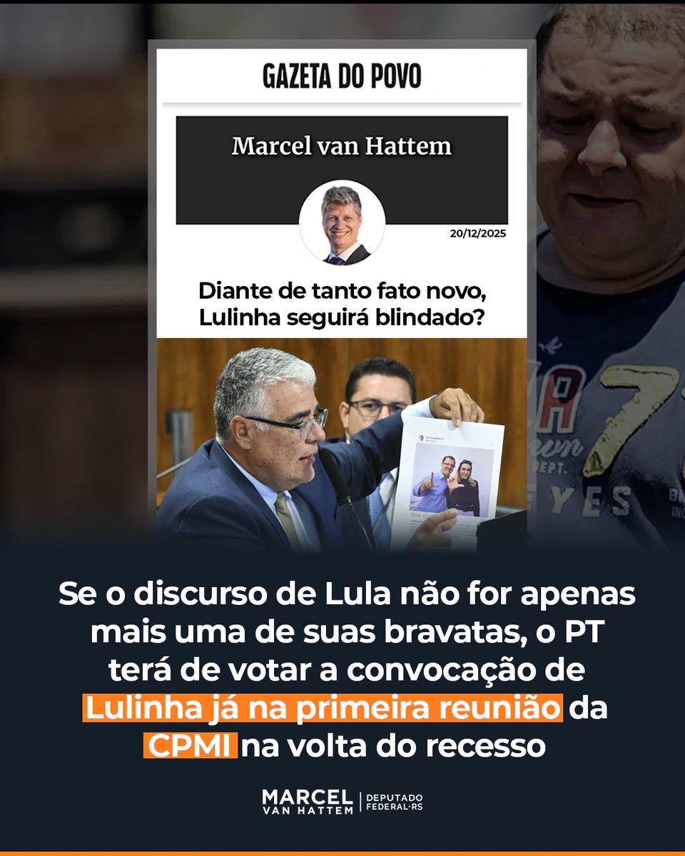 marcelvanhattem's tweet image. Diante de tanto fato novo, Lulinha seguirá blindado?

O escândalo do INSS ganhou novos e gravíssimos capítulos. A mais recente operação da Polícia Federal avançou sobre o núcleo político e administrativo do esquema, trazendo à luz novas denúncias envolvendo o filho do presidente…