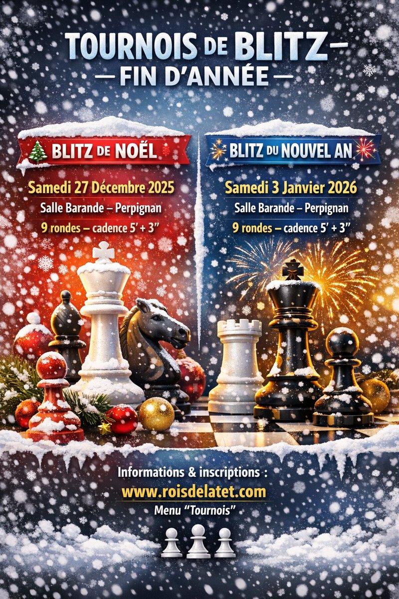 Les fêtes de fin d'année sont aussi sur l'échiquier à #Perpignan #échecs #chess #ajedrez !