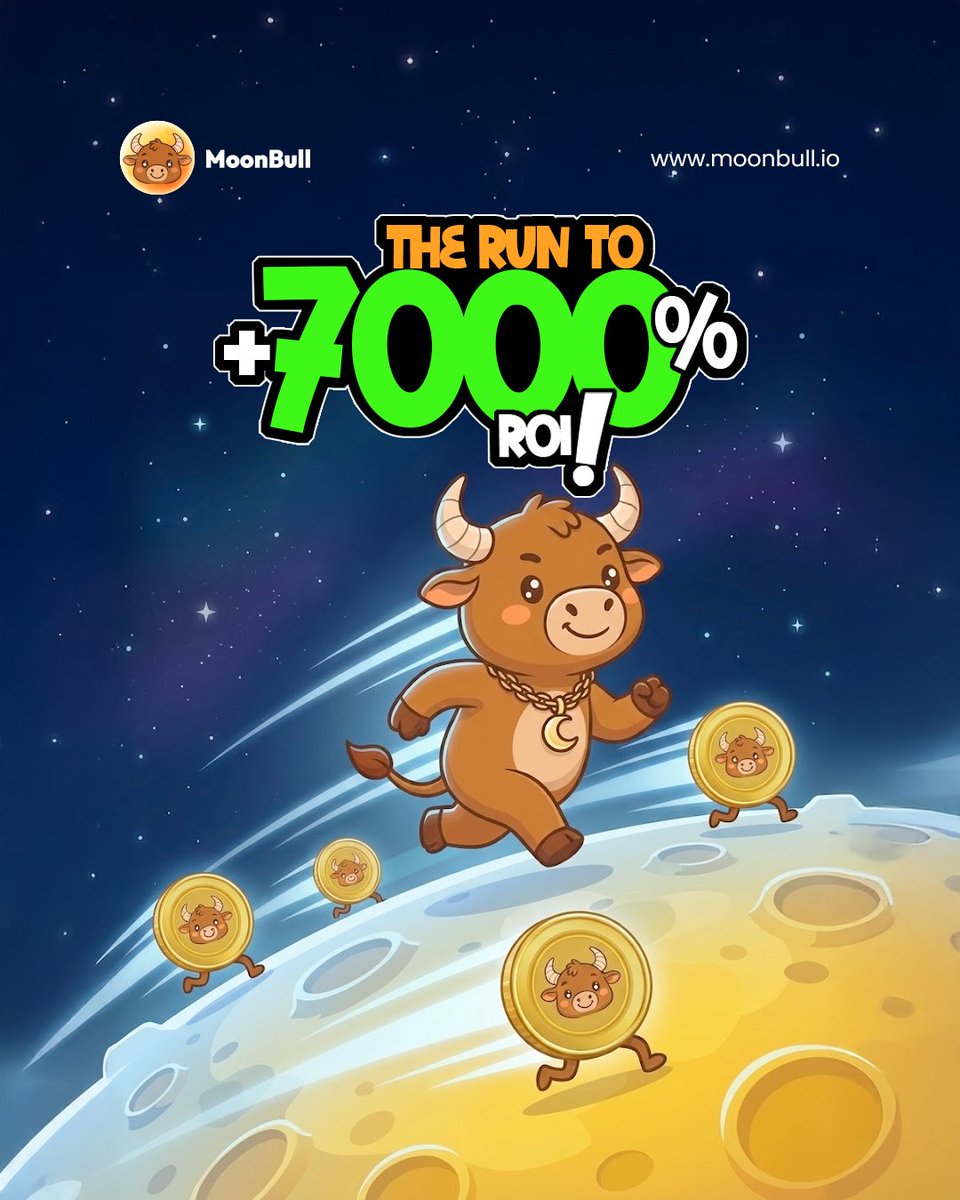 MoonBullX's tweet image. This is not a walk it’s a full sprint 🚀
MoonBull is chasing big numbers and bigger dreams 🌙
👉 Join Now: moonbull.io/buy-now

#MoonBull #CryptoRun #BullishMomentum #Web3 #CryptoCommunity