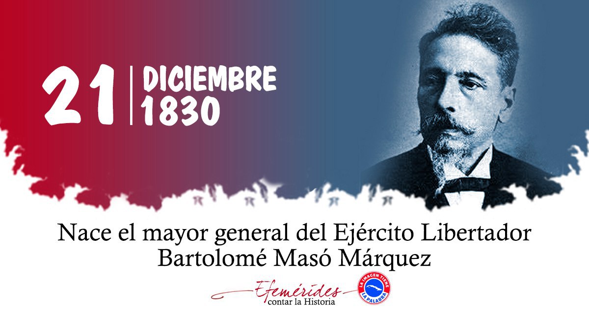 Evocamos al mayor general Bartolomé Masó, alzado con Céspedes el 10 de Octubre, participante en la Protesta de Baraguá, uno de los organizadores de la Guerra Chiquita y último Presidente de la República en Armas. #CubaViveEnSuHistoria y lo recuerda  con admiración.
