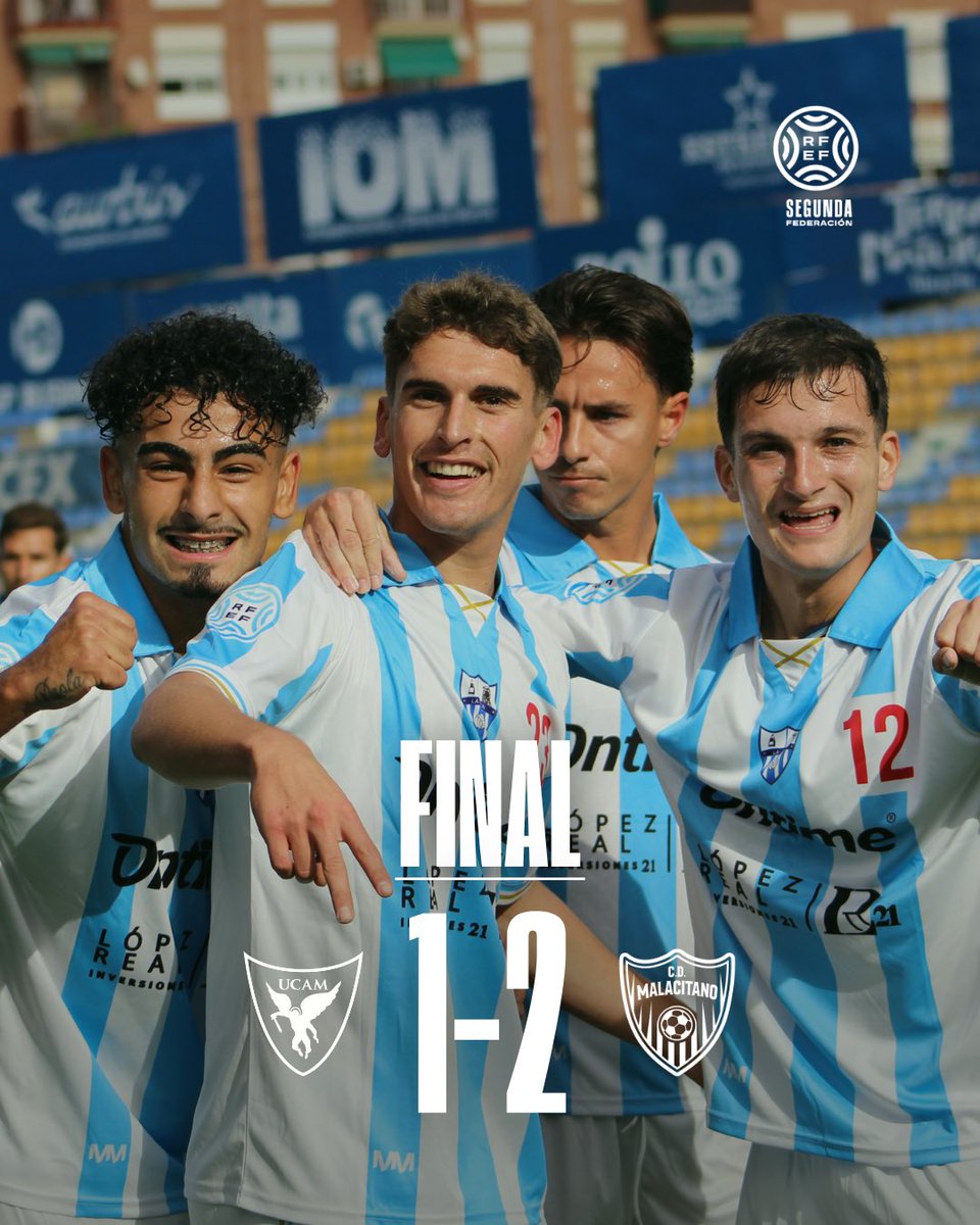 ⏰ 90’+6 // 1-2 // 𝐅𝐈𝐍𝐀𝐋. 

FINAAAAAAAAAAL!!!! 
VICTORIA IMPORTANTÍSIMA Y MUY TRABAJADA DE ESTE EQUIPAZO!!! 

#UcamMalacitano 🩵🤍