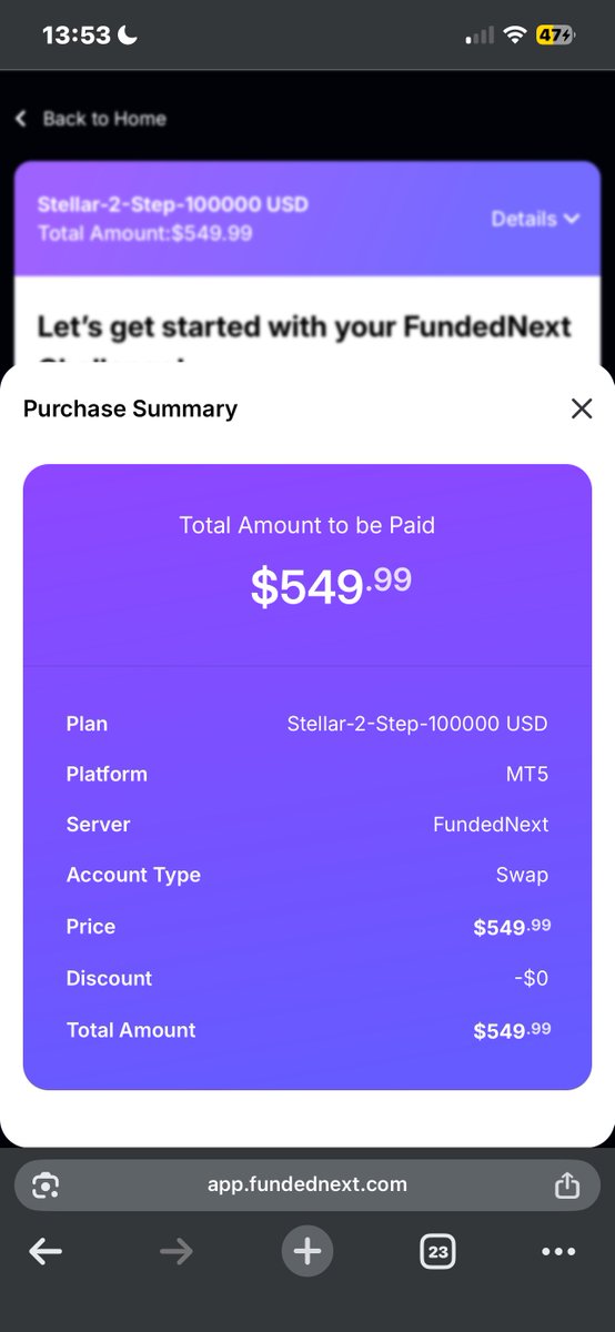 creed_cap's tweet photo. Me stocking up for 2026 with a @FundedNext  $100k Stellar 2 step account 😎
Big man purchase 🤧

You should too, FundedNext no dey disappoint 
Lock innnnnnnnnnnn

Use code CRDCFD to get 120% on your reward
https://t.co/IWGcF19ovj https://t.co/JwiVFYIPly