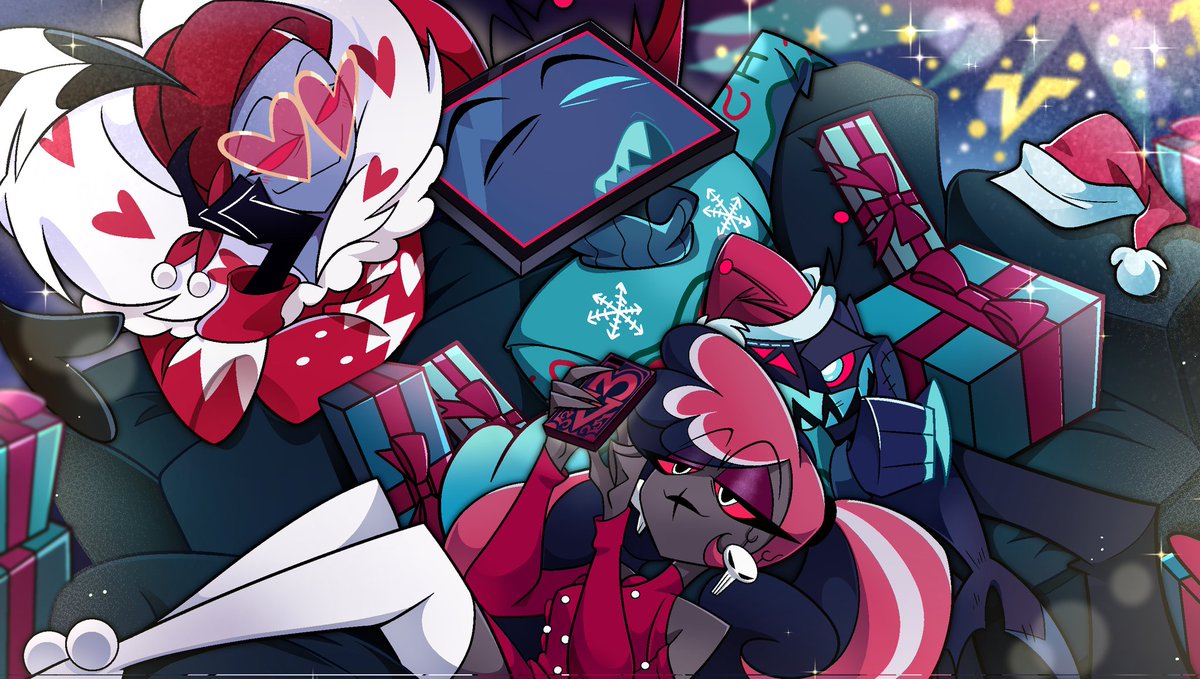 Silly TV 📺💤...🎄🌟 
#StaticMoth #voxval
 #HazbinHotel #hazbinhotelvelvette