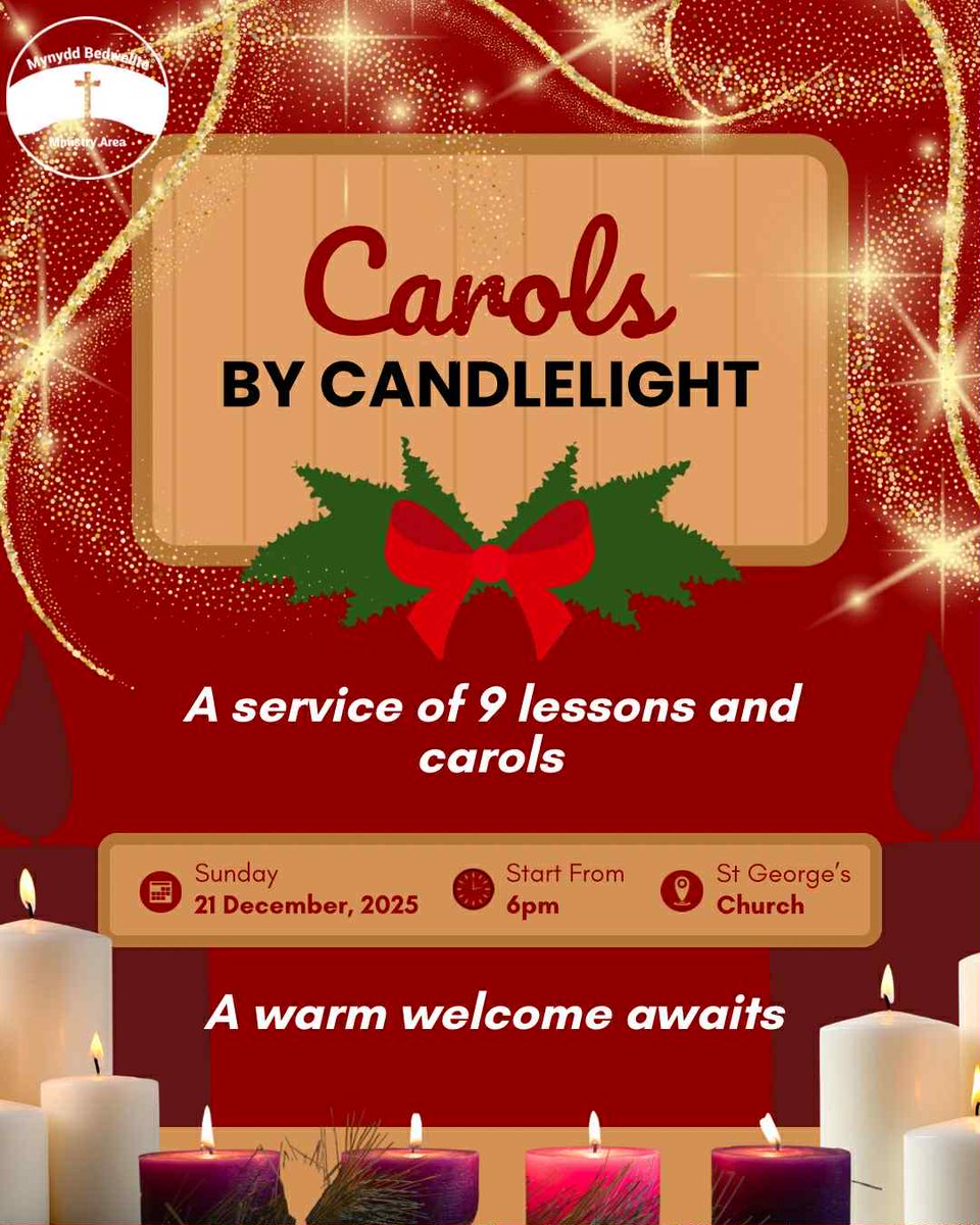 Join us for a magical evening of Carols by Candlelight at St George's Church on December 21st, 2025, starting at 6 PM. A heartwarming service awaits!
