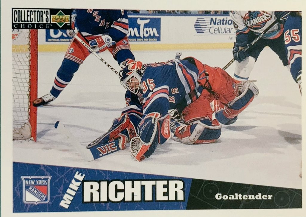 NHLHockeyCards's tweet image. Mike Richter New York Rangers Upper Deck Card @NYRangers #NYR #NHL